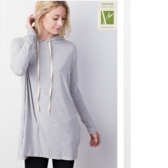 ✨LAST 2 H. GREY Bamboo Pocket long sleeve Hoodie - Picture 3 of 7